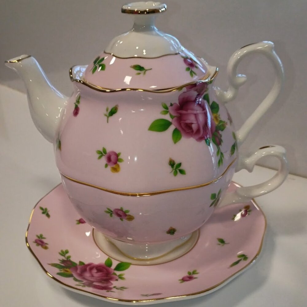 Royal Albert New Country Roses Pink Tea For One, NEW